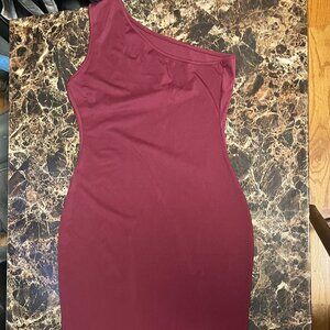 Wine Body Con Dress